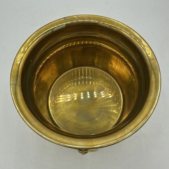 Small Brass Planter Pot Jardiniere Container Footed Lion 5.5” - Picture 9 of 13